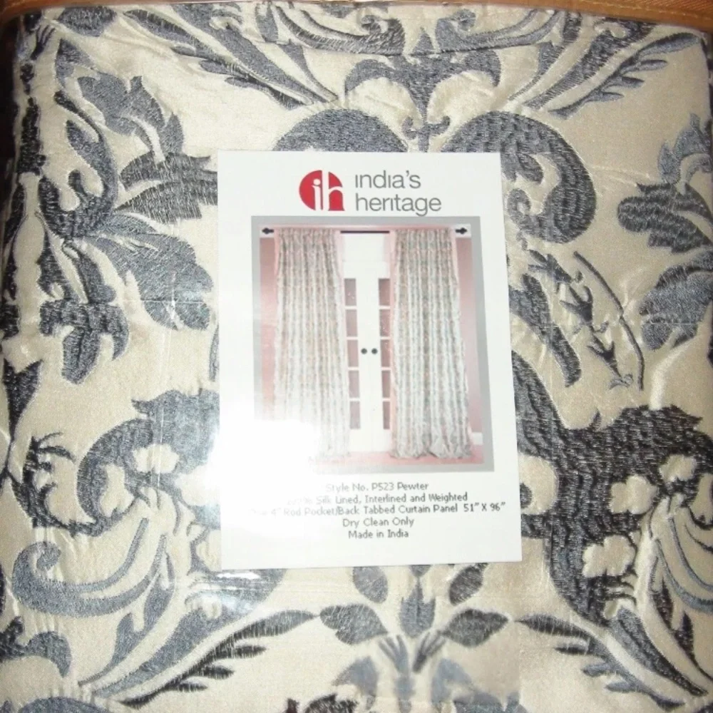 Indias Heritage Silk Embroidered Curtain Panel